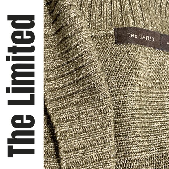 THE LIMITED VINTAGE Y2K SHAWL COLLAR BELTED CARDIGAN METALLIC GOLD BROWN, SIZE M - Picture 7 of 12